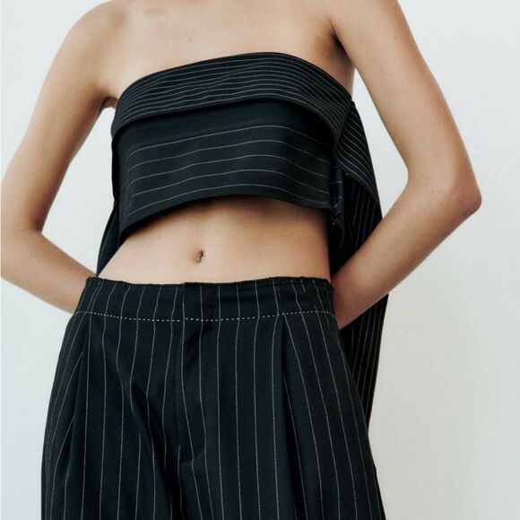 Strapless multi-positional tie crop top from Zara - Picture 4 of 8